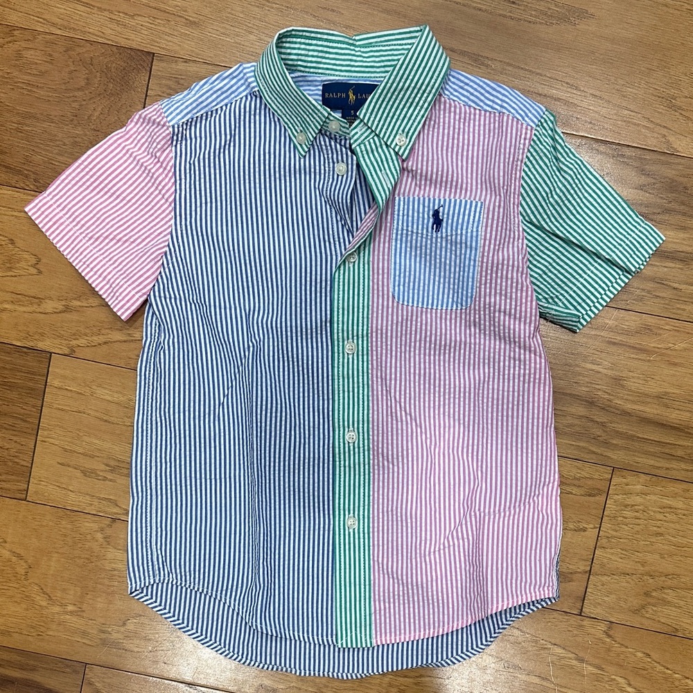 Ralph Lauren Kids Colorblock Striped Shirt